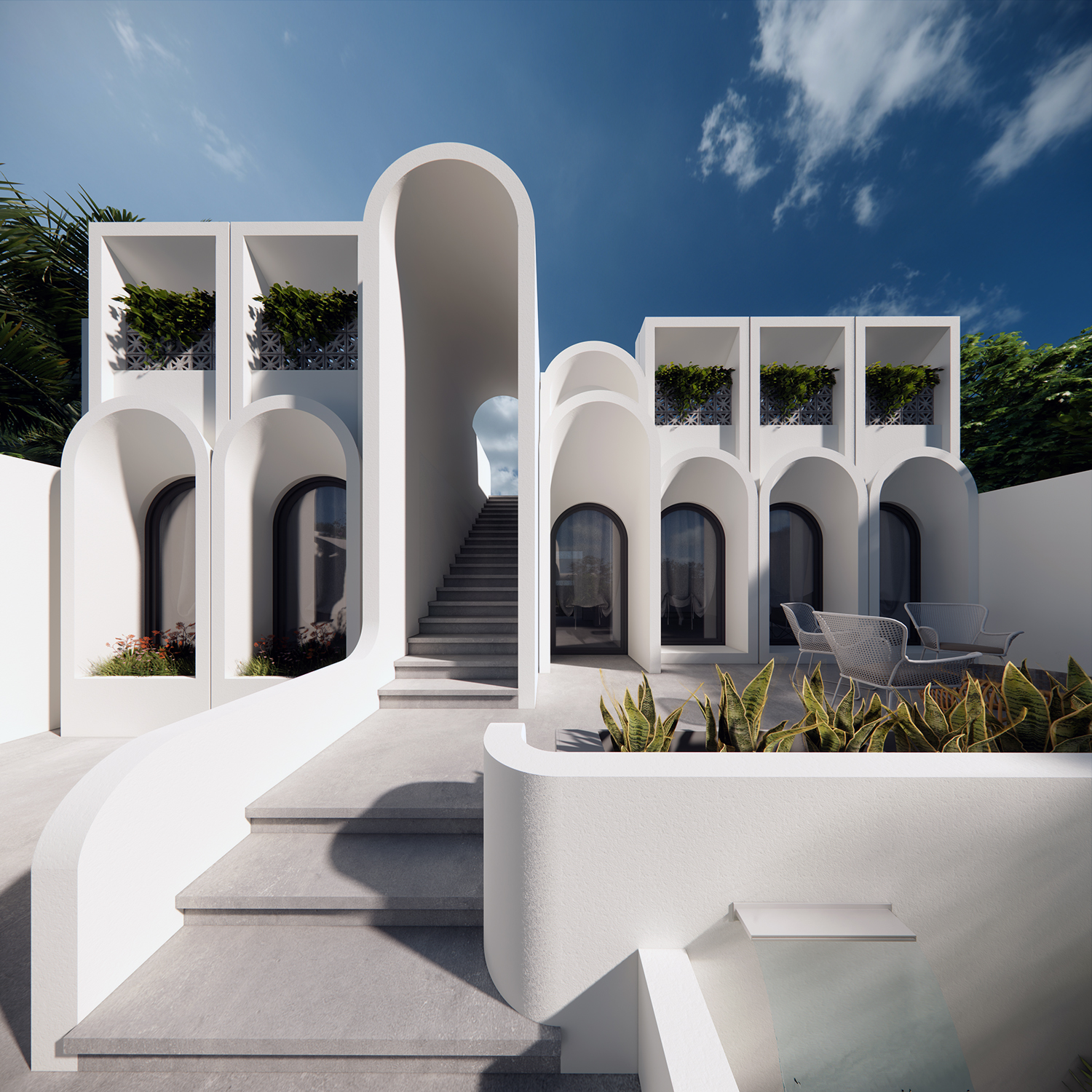 CURVED BY THE SEA - Modern villa design by XIMA DESIGN LAB, Bandargah, Bushehr, Iran 2023